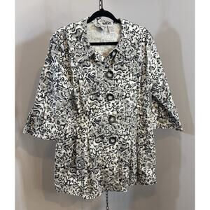 Keren Hart Women Spring Jacket Size XL – Button – 3/4 Bell Sleeve Floral